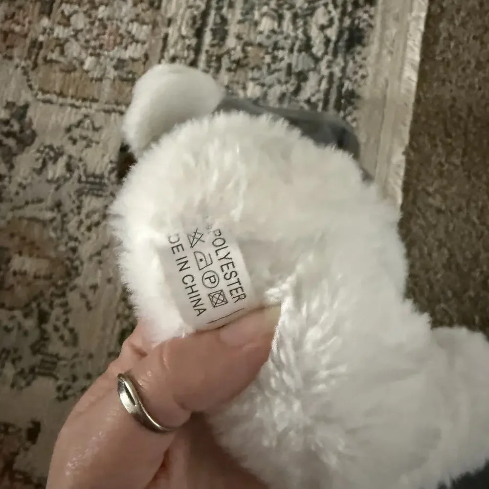 Wolf Hat Cap Strap Back Gray White Plush Faux Fur Animal Ears Winter Mens Womens